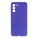 Elfia Samsung Galaxy S21 FE ile Uyumlu Kılıfı Silikon Mat Renkli Parmak İzi Bırakmayan Yumuşak İnce Kapak Prem Saks Mavi