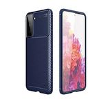 Elfia Samsung Galaxy S21 Plus ile Uyumlu Kılıf Silikon Karbon İnce Esnek Lens Korumalı Tarz Mat Parmak İzi Bırakmayan Kapak Negro Lacivert