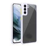 Elfia Samsung Galaxy S21 Plus ile Uyumlu Şeffaf Silikon Kamera Korumalı Ve Kenarları Airbagli Kılıf, Mor