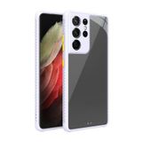 Elfia Samsung Galaxy S21 Ultra ile Uyumlu Şeffaf Silikon Kamera Korumalı Ve Kenarları Airbagli Kılıf, Mor