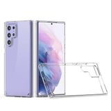 Elfia Samsung Galaxy S22 Ultra ile Uyumlu Şeffaf Sert Silikon Darbe ve Kamera Lens Korumalı Tank Kılıf, Coss Renksiz