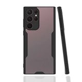 Elfia Samsung Galaxy S22 Ultra ile Uyumlu Silikon Kılıf Şeffaf Kamera Lens Korumalı Yumuşak İnce Kapak Parfen Siyah