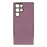 Elfia Samsung Galaxy S22 Ultra ile Uyumlu Silikon Mat Pastel Renkli Kamera Korumalı Kılıf, Bark Mor