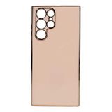 Elfia Samsung Galaxy S22 Ultra ile Uyumlu Silikon Mat Pastel Renkli Kamera Korumalı Kılıf, Bark Rose Gold