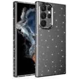 Elfia Samsung Galaxy S22 Ultra ile Uyumlu Silikon Simli Kamera Korumalı Kılıf, Coton Gri