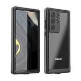 Elfia Samsung Galaxy S22 Ultra ile Uyumlu Su Geçirmez Darbe Korumalı Tank Kılıf, Siyah
