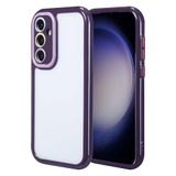 Elfia Samsung Galaxy S23 ile Uyumlu Silikon Kamera Korumalı Çerçevesi Renkli Kılıf, Vitamin Derin Mor
