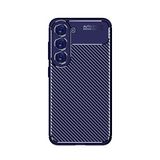 Elfia Samsung Galaxy S23 Plus ile Uyumlu Kılıf Silikon Karbon İnce Esnek Lens Korumalı Tarz Mat Parmak İzi Bırakmayan Kapak Negro Lacivert