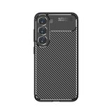 Elfia Samsung Galaxy S23 Plus ile Uyumlu Kılıf Silikon Karbon İnce Esnek Lens Korumalı Tarz Mat Parmak İzi Bırakmayan Kapak Negro Siyah