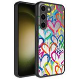 Elfia Samsung Galaxy S23 Plus ile Uyumlu Parlak Desenli Kamera Korumalı Kılıf, Kalp
