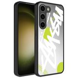 Elfia Samsung Galaxy S23 Plus ile Uyumlu Parlak Desenli Kamera Korumalı Kılıf, Yazı