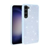 Elfia Samsung Galaxy S23 Plus ile Uyumlu Parlak Taşlı Kamera Korumalı Silikon Kılıf, Ston Mavi Açık