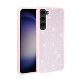 Elfia Samsung Galaxy S23 Plus ile Uyumlu Parlak Taşlı Kamera Korumalı Silikon Kılıf, Ston Pembe