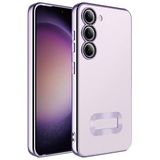 Elfia Samsung Galaxy S23 Plus ile Uyumlu Şeffaf Silikon Kamera Korumalı Kılıf, Omega Lila