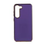 Elfia Samsung Galaxy S23 Plus ile Uyumlu Silikon Mat Pastel Renkli Kamera Korumalı Kılıf, Bark Derin Mor