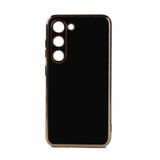 Elfia Samsung Galaxy S23 Plus ile Uyumlu Silikon Mat Pastel Renkli Kamera Korumalı Kılıf, Bark Siyah