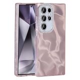Elfia Samsung Galaxy S23 Ultra ile Uyumlu Kamera Lens ve Darbe Korumalı Taşlı Kılıf, Esila Pembe