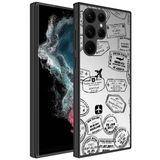 Elfia Samsung Galaxy S23 Ultra ile Uyumlu Parlak Desenli Kamera Korumalı Kılıf, Seyahat