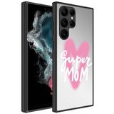 Elfia Samsung Galaxy S23 Ultra ile Uyumlu Parlak Desenli Kamera Korumalı Kılıf, Süper Anne