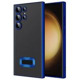 Elfia Samsung Galaxy S23 Ultra ile Uyumlu Şeffaf Silikon Kamera Korumalı Kılıf, Omega Lacivert