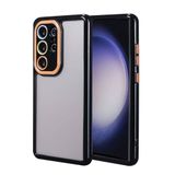 Elfia Samsung Galaxy S23 Ultra ile Uyumlu Silikon Kamera Korumalı Çerçevesi Renkli Kılıf, Vitamin Siyah