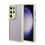 Elfia Samsung Galaxy S23 Ultra ile Uyumlu Silikon Kamera Korumalı Çerçevesi Renkli Kılıf, Vitamin Yeşil