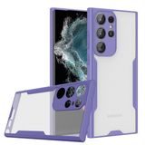 Elfia Samsung Galaxy S23 Ultra ile Uyumlu Silikon Kılıf Şeffaf Kamera Lens Korumalı Yumuşak İnce Kapak Parfen Mor