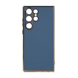 Elfia Samsung Galaxy S23 Ultra ile Uyumlu Silikon Mat Pastel Renkli Kamera Korumalı Kılıf, Bark Mavi