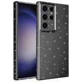 Elfia Samsung Galaxy S23 Ultra ile Uyumlu Silikon Simli Kamera Korumalı Kılıf, Coton Gri