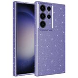 Elfia Samsung Galaxy S23 Ultra ile Uyumlu Silikon Simli Kamera Korumalı Kılıf, Coton Mor