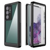 Elfia Samsung Galaxy S23 Ultra ile Uyumlu Su Geçirmez Darbe Korumalı Tank Kılıf, Siyah