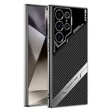 Elfia Samsung Galaxy S24 Ultra ile Uyumlu Kamera Korumalı İnce Sert Kılıf, Siyah-Karbon