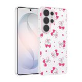 Elfia Samsung Galaxy S26 Ultra ile Uyumlu Kılıfı Desenli Şeffaf Sert Silikon Kamera Lens Korumalı İnce Kapak Klip Kalpli Kiraz