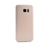 Elfia Samsung Galaxy S6 Edge ile Uyumlu Kılıfı Silikon Mat Renkli Parmak İzi Bırakmayan Yumuşak İnce Kapak Prem Gold