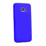 Elfia Samsung Galaxy S6 ile Uyumlu Kılıfı Silikon Mat Renkli Parmak İzi Bırakmayan Yumuşak İnce Kapak Prem Saks Mavi