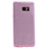 Elfia Samsung Galaxy S7 Edge ile Uyumlu Silikon Parlak Simli İnce Kılıf, Rose Gold