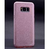 Elfia Samsung Galaxy S8 ile Uyumlu Silikon Parlak Simli İnce Kılıf, Pembe
