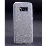 Elfia Samsung Galaxy S8 Plus ile Uyumlu Silikon Parlak Simli İnce Kılıf, Gümüş