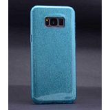 Elfia Samsung Galaxy S8 Plus ile Uyumlu Silikon Parlak Simli İnce Kılıf, Mavi