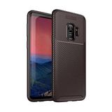 Elfia Samsung Galaxy S9 ile Uyumlu Kılıf Silikon Karbon İnce Esnek Lens Korumalı Tarz Mat Parmak İzi Bırakmayan Kapak Negro Kahverengi