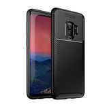 Elfia Samsung Galaxy S9 ile Uyumlu Kılıf Silikon Karbon İnce Esnek Lens Korumalı Tarz Mat Parmak İzi Bırakmayan Kapak Negro Siyah
