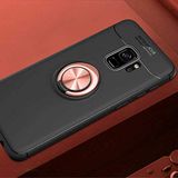 Elfia Samsung Galaxy S9 ile Uyumlu Silikon Yüzük Standlı Mıknatıslı Kılıf, Ravel Siyah-Rose Gold