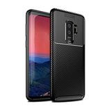 Elfia Samsung Galaxy S9 Plus ile Uyumlu Kılıf Silikon Karbon İnce Esnek Lens Korumalı Tarz Mat Parmak İzi Bırakmayan Kapak Negro Siyah