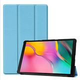 Elfia Samsung Galaxy Tab A SM-T290 T295 T297 ile Uyumlu Kılıf Arkası Şeffaf 2 Farklı Stand Olabilen Sert Silikon İnce Tablet Kılıfı Mavi
