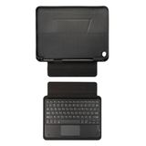 Elfia Samsung Galaxy Tab A11 Plus SM-X230 X236 X238 ile Uyumlu Klavyeli Kılıf Silikon Kalem Bölmeli Standlı Bluetooth Bağlantılı Touch Pad Tablet Kılıfı Border