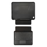 Elfia Samsung Galaxy Tab A8 10.5 SM-X200 X205 X207 (2021) ile Uyumlu Klavyeli Kılıf Silikon Kalem Bölmeli Standlı Bluetooth Bağlantılı Touch Pad Tablet Kılıfı Border