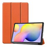 Elfia Samsung Galaxy Tab S6 Lite SM-P610 P613 P615 P617 P619 ile Uyumlu Kılıf Arkası Şeffaf 2 Farklı Stand Olabilen Sert Silikon İnce Tablet Kılıfı Turuncu