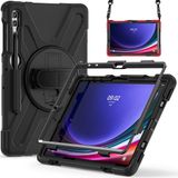 Elfia Samsung Galaxy Tab S9 FE Plus SM-X610 X616 ile Uyumlu Kılıf Silikon Ayarlanabilir Standlı Darbe Korumalı Askılı Tank Tablet Kılıfı