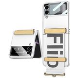 Elfia Samsung Galaxy Z Flip 3 ile Uyumlu Kılıfı Kamera Lens Korumalı Mat Renkli Parmak İzi Bırakmayan Sert Silikon İnce Kapak Kıpta Gümüş