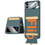 Elfia Samsung Galaxy Z Flip 3 ile Uyumlu Kılıfı Kamera Lens Korumalı Mat Renkli Parmak İzi Bırakmayan Sert Silikon İnce Kapak Kıpta Koyu Yeşil